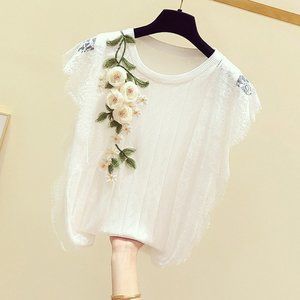 Woman 2020 Spring Summer New Korean-Style Embroide